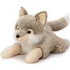 MorisMos XXL Lupo Peluche Grande, 77cm Marrone Lupo de Peluche Gigante, Kawaii Morbido Animali di Peluche Regalo per Fidanzate Bambini Compleanno Natale