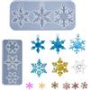 Manqyi 2 Pezzi Fiocco di Neve Stampi per Gioielli, Stampo in Resina Fiocco di Neve, Silicone Muffa in Resina Fiocco di Neve, Stampi Resina Fiocchi di Neve di Natale, per Natale Artigianato DIY