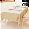 PETTI Artigiani Italiani - Tovaglia, Tovaglia da Tavola, Tovaglia Cucina in Cotone Disegno Tinta Unita Sabbia X18 Posti (140x360 cm) 100% Made in Italy