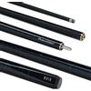 POWERGLIDE Bastone per Stecca da Biliardo o Biliardo, in Fibra di Vetro, Ultra Liscio, Lucido, 2 Pezzi 50/50, Nero Ghiaccio screpolato, Punta da 10 mm, Dimensioni 144,8 cm