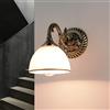 Licht-Erlebnisse Easylight Lampada da parete Art Nouveau in metallo antico e vetro elegante classico E27 lampada da parete per interni soggiorno camera da letto corridoio