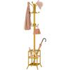FAVOOSTY Appendiabiti con Portaombrelli, Appendiabiti con 12 Ganci, Supporto per Giacche, in Piedi, per Soggiorno, Camera da Letto (Oro)