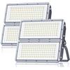 LAMLAMCK 200W Faretto LED da Esterno - 2 Pezzi 20000LM Super Luminoso Faro LED Esterno con Trasformatore, 7000k Bianca Fredda Luce Esterna, Impermeabile IP67 Faretti per Garage, Cortili, Stadi, Fabbriche