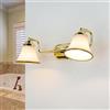 Licht-Erlebnisse Lampada da parete in metallo vetro dorato per bagno L: 42 cm E14 max 40 W Lampada da parete accogliente in stile Art Nouveau a 2 luci a basso riflesso GRANDO