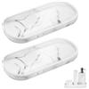 XINSUO 2 Pezzi Vassoio Portaoggetti Bagno, 25 x 11 x 2 cm, Ovale (Inchiostro Bianco)