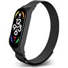PaceBid Cinturino Compatibile con Xiaomi Smart Band 7/Xiaomi Mi Band 7, Regolabile Cinturino in in Acciaio Inossidabile, Magnetico Cinturino Sgancio Rapido di Ricambio per Xiaomi Mi Band 7 -Nero
