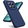 Oududianzi - Cover Compatibile con Xiaomi Redmi Note 14 Pro 5G / Poco X7 5G [Cover in Silicone Liquido] [Interno in Microfibra] Gomma Gel di Silicone TPU Antiurto Custodia - Blu Notte