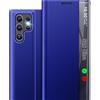 Qissy Custodia per Samsung Galaxy S26 Ultra 5G Custodia Pieghevole, PC Antiurto Sottile Specchio Clear View Flip Case S26 Ultra Cover con Supporto per Samsung S26 Ultra Custodia Protettiva (Blu)