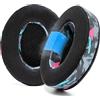 WC FreeZe - Cuscinetti auricolari di ricambio in gel di raffreddamento in tessuto ibrido - Compatibili con HyperX Cloud, Steelseries Arctis, ATH M50X - Extra comodi, freschi e resistenti | 90s Black