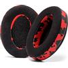 WC PadZ Velour - I cuscinetti Velour per eccellenza di Wicked Cushions - Compatibili con Audio Technica, HyperX, SteelSeries Arctis - Extra spesso - Apertura più ampia - Morbida memory foam | Red Camo