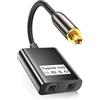 Hsupez Splitter Audio Ottico Digitale 1 in 2 Out, Cavo Ottico, SPDIF, Adattatore per TV DVD Soundbar