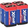 WSB Batteria al litio da 9 Volt Block 1200 mAh, 9 V E-Block (U9VL, CR-9 V, 6LR61) da 10 anni, ideale per rilevatori di fumo, rilevatore di fuoco, misuratori, microfoni e molto altro ancora. Set AKKUman (4