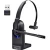 EKSA Cuffie Bluetooth con Microfono e Cancellazione Rumore, Dongle USB, 45h Autonomia e 10m Portata, Cuffie con Filo per PC, Teams, Ufficio, Call Center