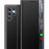 Qissy Custodia per Samsung Galaxy S26 Ultra 5G Custodia Pieghevole, PC Antiurto Sottile Specchio Clear View Flip Case S26 Ultra Cover con Supporto per Samsung S26 Ultra Cover (Nero)