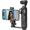 BRDRC Pocket 3 Supporto e Clip per Telefono con Vite da 1/4 e Slitta Portaccessori per Accessori DJI Osmo Pocket 3 Creator Combo