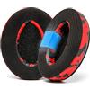 WC FreeZe - Cuscinetti auricolari di ricambio in gel di raffreddamento in tessuto ibrido - Compatibili con HyperX Cloud, Steelseries Arctis, ATH M50X - Extra comodi, freschi e resistenti | Red Camo