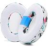 WC FreeZe - Cuscinetti auricolari di ricambio in gel di raffreddamento in tessuto ibrido - Compatibili con HyperX Cloud, Steelseries Arctis, ATH M50X - Extra comodi, freschi e resistenti | 90s White