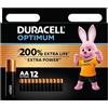 Duracell 12X Duracell AA Optimum (1 Blister Da 12 Batterie) 12 Pile (MX1500/STILO/MIGNON)