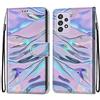 Mo-Somnus Cover per Samsung Galaxy A52 5G, Custodia in PU Pelle Magnetica Libro Flip Caso Antiurto Portafoglio [Supporto Stand] con Porta Carte e Cinturino da Polso Wallet Case (Fluorescente)