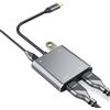 YRRNAE Adattatore da USB C a Doppio HDMI, 4 in 1 USB Tipo C a Doppio Monitor HDMI MST Hub 4K @60HZ con USB2.0+PD per MacBook Pro/Air 2020-2016, Surface Book