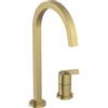 Ideal Standard - Gusto Miscelatore cucina a 2 fori, Bocca alta squadrata, con cartuccia FirmaFlow, bocca girevole a 360°, Collegamento a vite dal basso, Brushed Gold