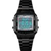 ZJchao UOMINO DATICO Digital Watch Digital Watch Banda in Acciaio Inossidabile 2 Tempo Display 5 A Allarme Backlight Acqua per gli Sport Casuali All'aperto All'aperto (BLACK)