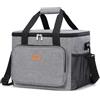 Lifewit Borsa Termica Porta Pranzo 24L(40 Lattine), Grande Borse Frigo Pranzo Ufficio per Uomo e Donna, Lunch Bag per Lavoro, Mare, Viaggio, Spiaggia, Grigio