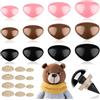 Hengxinchen 78 Pezzi 7-15mm Nasi di Sicurezza per Animali all'Uncinetto, Plastica Naso di Sicurezza per Animali di Peluche Nero Marrone Rosa, Naso Giocattolo con Rondelle per Amigurumi Fantoccio