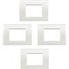 Bticino 4 Pezzi Placca 3 Posti Bianca Living Light LNA4803BI in Tecnopolimero