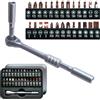 BAKESHU Set di cacciaviti a cricchetto mini 29 in 1, cacciavite ad angolo retto, cacciaviti corti offset con punte Phillips, piatte, Torx, esagonali, quadrate, Pozidriv S2 in lega di acciaio(60-denti)
