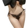 syiyunran Mutandine Donna in Pizzo a Vita Bassa - Set 3 Pezzi Nero, Perizoma Hipster con Elemento Farfalla, Lingerie Morbida per Donne, Triangolo Scollo e Ricamo Perizoma con Allacciatura Laterale