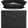 Wason Porta documenti A4 Espandibile Custodia per Buste in Pelle PU-Tasche di Grandi Dimensioni per Fatture Cartacee Cancelleria Tablet e PC Lavoro Studio Viaggi(Nero)