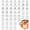 Lusofie 48 Pezzi Fermaglio per Capelli a Spirale Strass Perla Fermaglio per Capelli a Spirale Fiore d'Argento Fermaglio per Capelli da Sposa Accessori per Capelli Donne Ragazze Perline per Capelli a Spirale