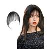 SanKristo Frangetta Finta Capelli Clip 100% Veri con frangia, curva 3D in stile francese clip invisibili sulle tempie Natural Extension Frontale Hairpiece Posticci donne ragazze styling, nero marrone