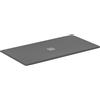 Ideal Standard - Ultra Flat S+, Piatto doccia rettangolare ultrasottile in resina effetto pietra, 170x90cm, Ideal Solid, Scarico centrale, Grigio cemento