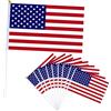YAAVAAW 10 pezzi piccole bandiere USA America su bastoncini - Decorazioni Oly, bandiere da sventolare a mano per eventi sportivi e feste