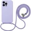 Hadwii Cover per iPhone 16 Pro Max con Cordino Custodia con Laccio Tracolla Cellulare Girocollo Collana Protettiva TPU Silicone Antiurto AntiGraffio Case, Lilla
