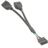 Bolwins M15S cavo USB adattatore 9 pin femmina a 2 prese USB 2.0 femmina PC scheda madre, velocità di trasferimento dati: max. 480 Mbit/s 15 cm