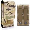 Heyqie Universal Tactical MOLLE Holster Army Mobile Phone Belt Pouch EDC Security Pack Carry Accessory Kit Waist Bag Case Compatible iPhone 13/14/15/16 Series & Samsung Galaxy S24, A-Series