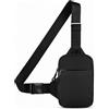 Casecret Borsa a tracolla Uomo Donna Zaino Monospalla Crossbody Borsa Sling Chest Piccola custodia per cellulare a tracolla con portafoglio impermeabile Chest Bag per iPhone Samsung fino a 7,5 Nero