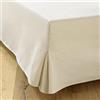 Dahlica Vestiletto Matrimoniale 140x200 Ecru | 4 volant da 30 cm | Prodotto in Europa | Mantovana Giroletto