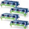 PIXHOTUL 4 Pezzi Tovaglie Da Calcio, Copritavoli in Plastica Per Feste Di Calcio Decorazioni Per Feste Di Calcio Per Compleanni Di Uomini Ragazzi, Giornata Di Partita Di Calcio, 130 X 220 Cm