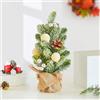 MYELLU Burlap Mini Albero di Natale con Luci - Decorazione da Tavolo per Casa, Ufficio, Festività(White Ornament)