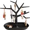 MIUPOO Supporto portachiavi da tavolo con albero, espositore per gioielli, collane, anelli, orecchini, vassoio organizer per gioielli, decorazione per la casa per l'ingresso di casa, nero, 1 pezzo.
