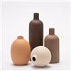QBMYCN Set di 4 vasi in Ceramica,vasi in Ceramica per la Decorazione Domestica,Vaso Decorativo per Erba di Pampa e Fiori secchi,Decorazione per l'ingresso (Caffè,arancione,beige,marrone)