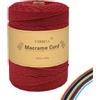 FORBELL Filato macramè, 3 mm x 300 m, filato di cotone premium, per fai da te (rosso bordeaux, 3 mm x 300 m)