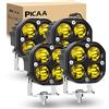 PICAALED Luce da Lavoro 4 pcs Giallo ambra 3 POLLICI 40W Pods Lampada di guida Spot Cube Luci Bar per fuoristrada Ford Truck Pick-up ATV UTV SUV Moto Nebbia 12V 24V Scooter Trattore RV Bike