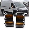 njssjd Specchietto Retrovisore Indicatore LED per F.iat Ducato Tipo 250 290 | P.eugeot Boxer C-itroen Jumper 2006-2025, Coppia Frecce Indicatore di Direzione Specchietto, Lente Fumé Plug Play