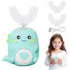 LIAVOP Spazzolino Elettrico Per Bambini A 360º, On 2 Testine In Silicone A Forma Di U, Luce Effetto Dinosauro, Per Bambini E Bambine Dai 2 Ai 8 Anni