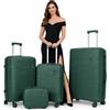 PROVITERA Set 3+1 Valigie Rigide Beauty Case Bagaglio Trolley Verde Oliva Ruote Easy Roll